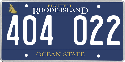RI license plate 404022
