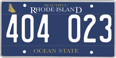 RI license plate 404023