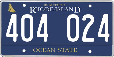 RI license plate 404024