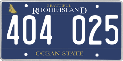 RI license plate 404025