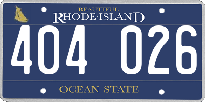 RI license plate 404026