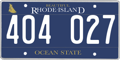 RI license plate 404027