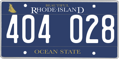 RI license plate 404028