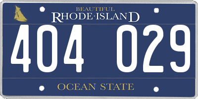 RI license plate 404029