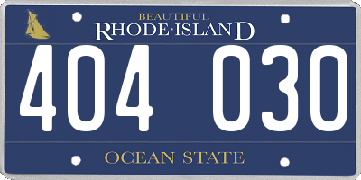 RI license plate 404030