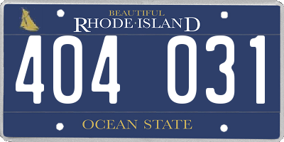 RI license plate 404031