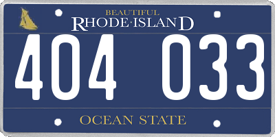 RI license plate 404033
