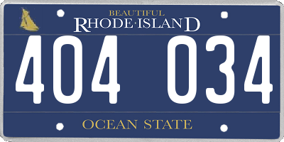 RI license plate 404034
