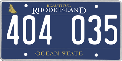 RI license plate 404035