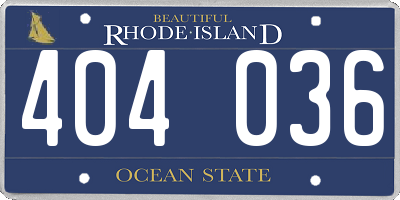 RI license plate 404036
