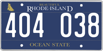 RI license plate 404038