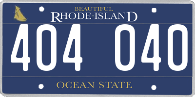 RI license plate 404040