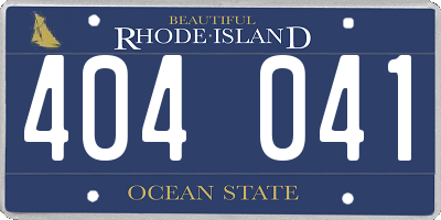 RI license plate 404041