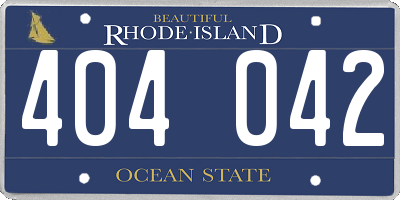 RI license plate 404042