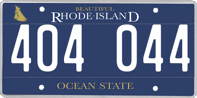 RI license plate 404044