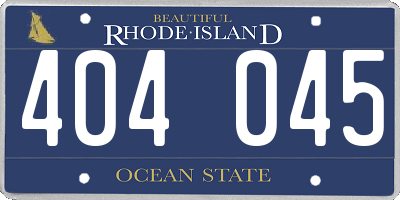 RI license plate 404045