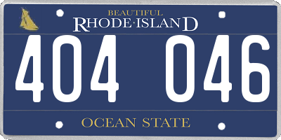 RI license plate 404046