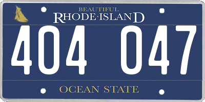 RI license plate 404047