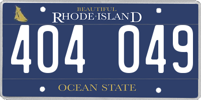 RI license plate 404049