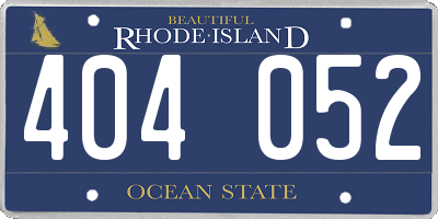 RI license plate 404052