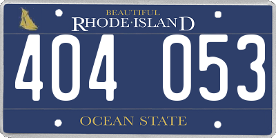 RI license plate 404053