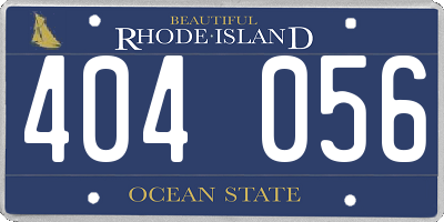 RI license plate 404056