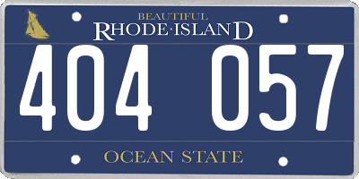 RI license plate 404057