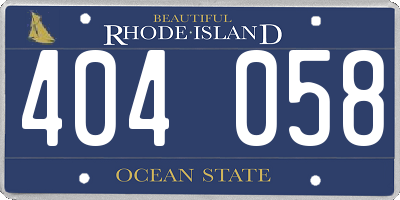 RI license plate 404058