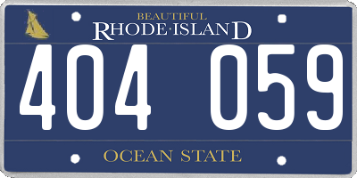 RI license plate 404059