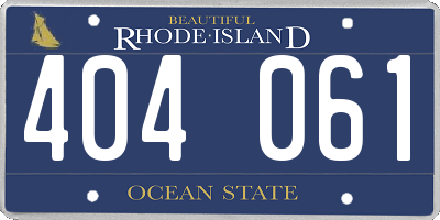RI license plate 404061