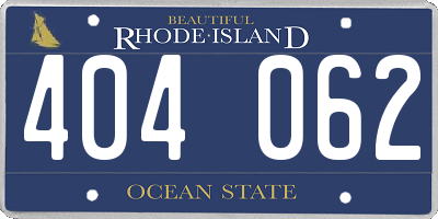 RI license plate 404062