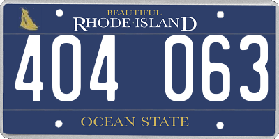 RI license plate 404063