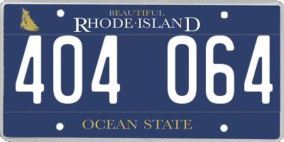 RI license plate 404064