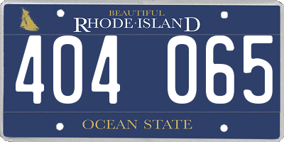 RI license plate 404065