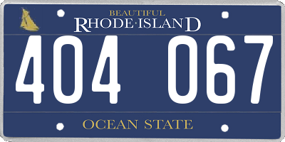 RI license plate 404067
