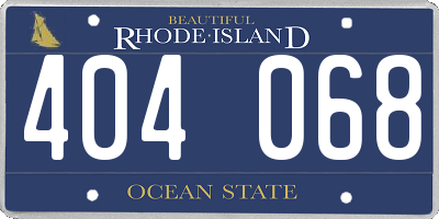 RI license plate 404068