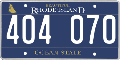RI license plate 404070