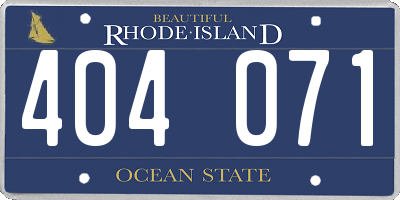 RI license plate 404071