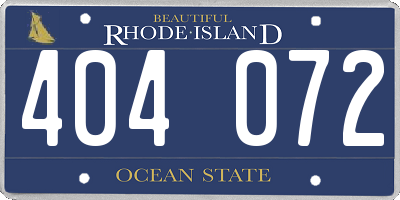 RI license plate 404072