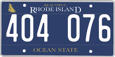 RI license plate 404076