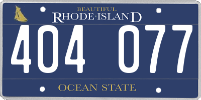 RI license plate 404077