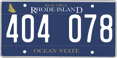 RI license plate 404078