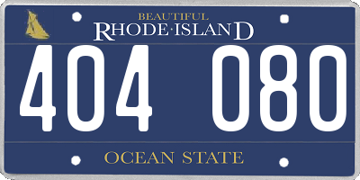 RI license plate 404080