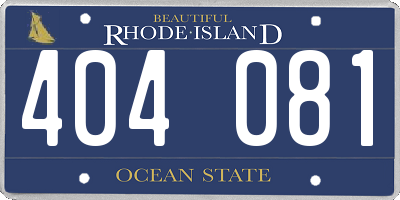 RI license plate 404081