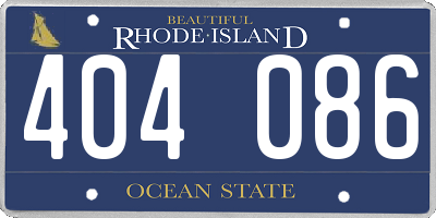 RI license plate 404086