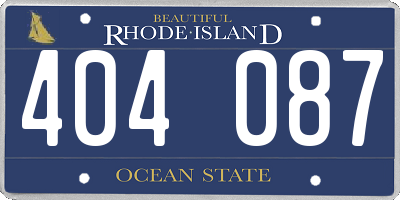 RI license plate 404087
