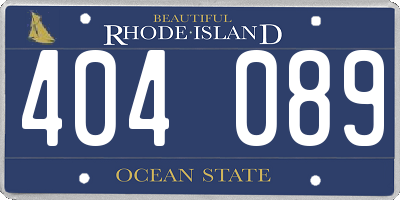 RI license plate 404089