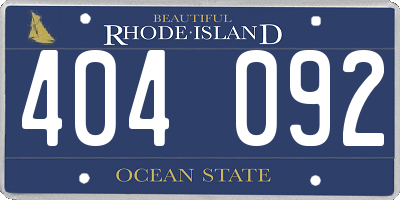RI license plate 404092