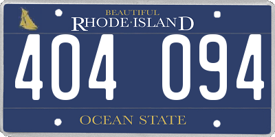 RI license plate 404094