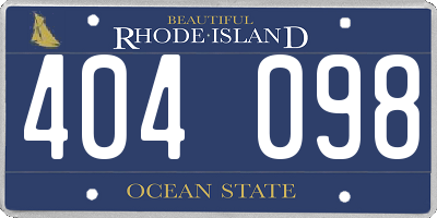 RI license plate 404098